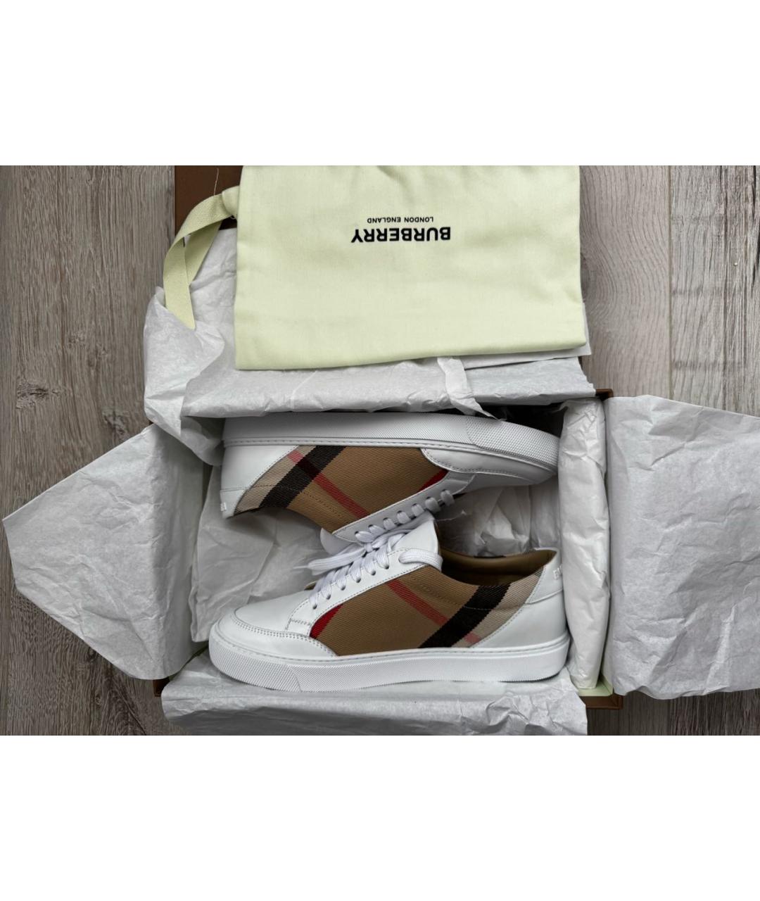 BURBERRY Белые кеды, фото 3