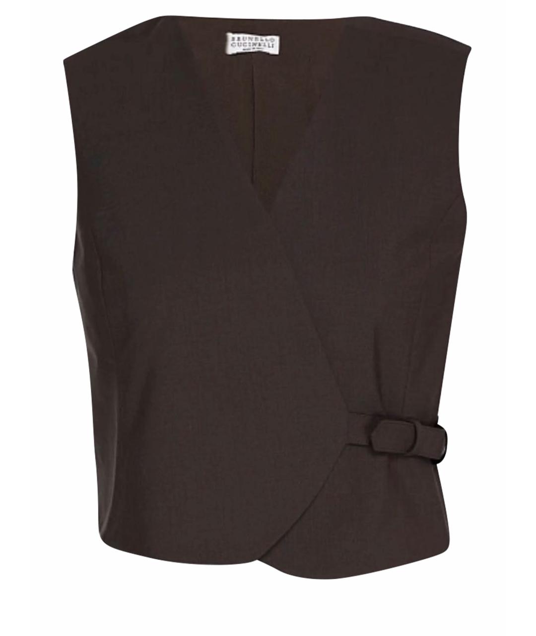 BRUNELLO CUCINELLI Коричневая шерстяная жилетка, фото 1