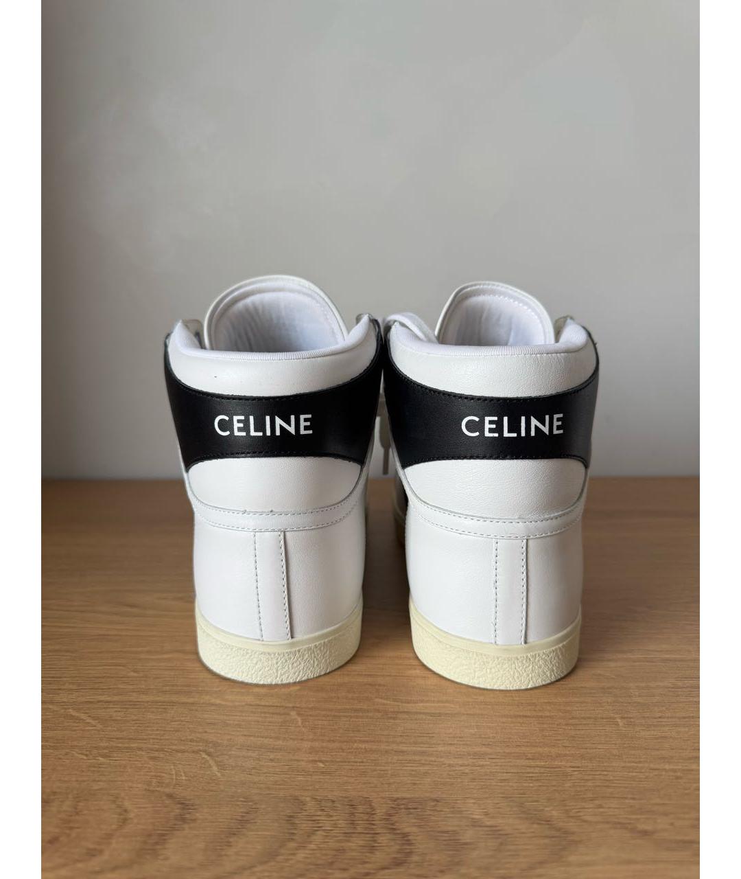 CELINE Белые кожаные кеды, фото 4