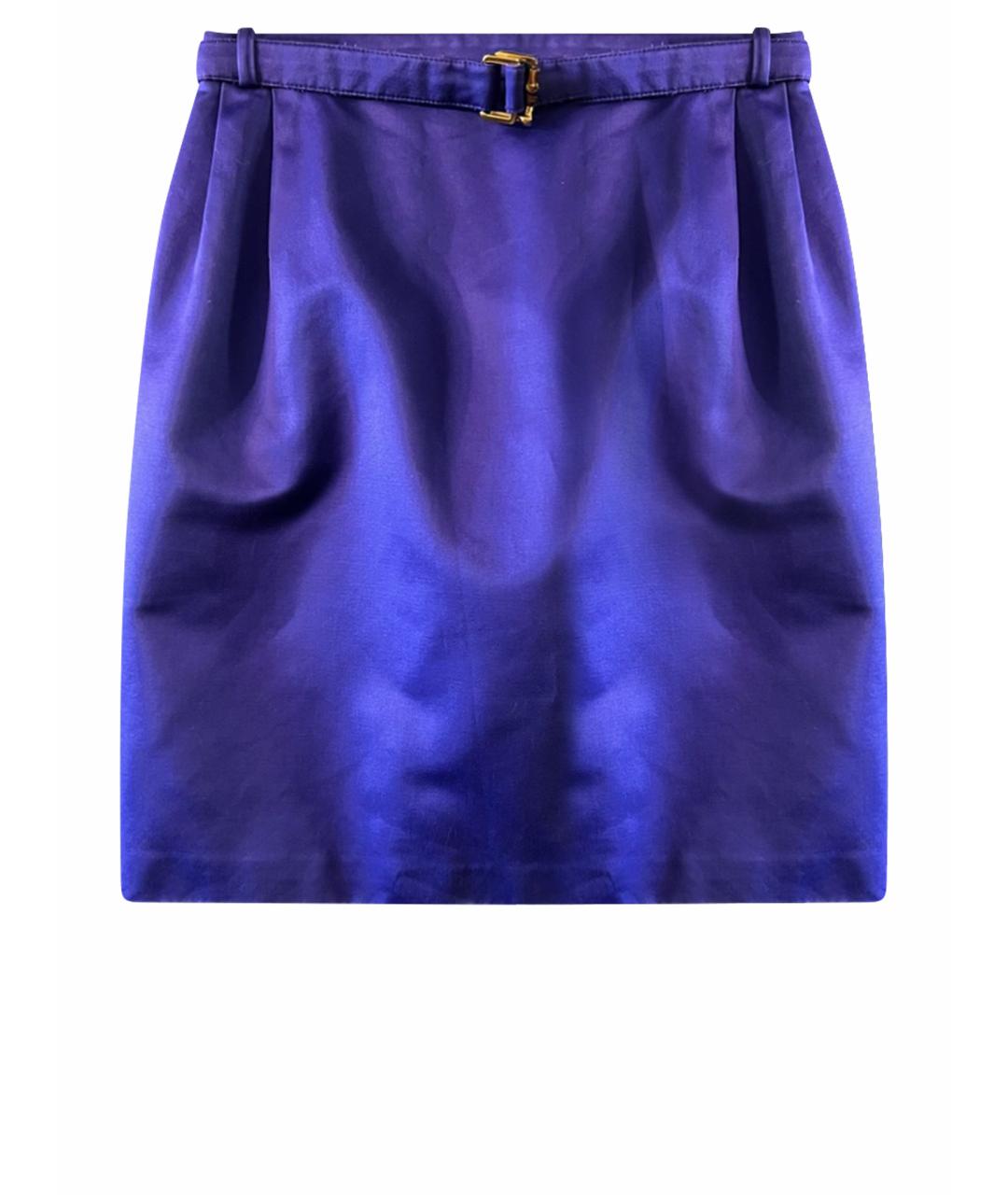 GUCCI Фиолетовая атласная юбка мини, фото 1
