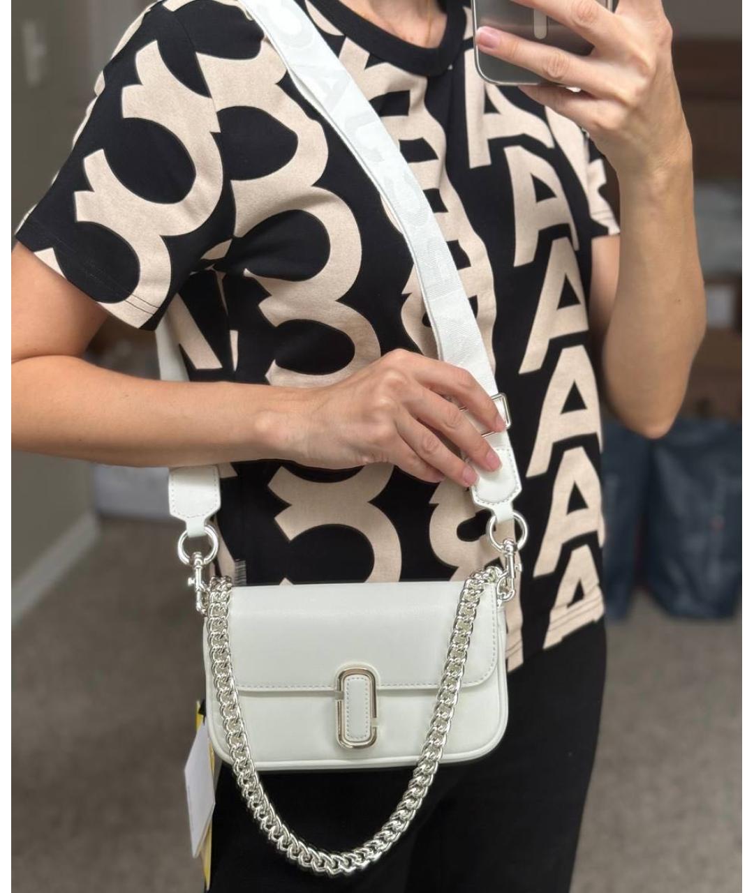 MARC JACOBS Белая кожаная сумка через плечо, фото 8