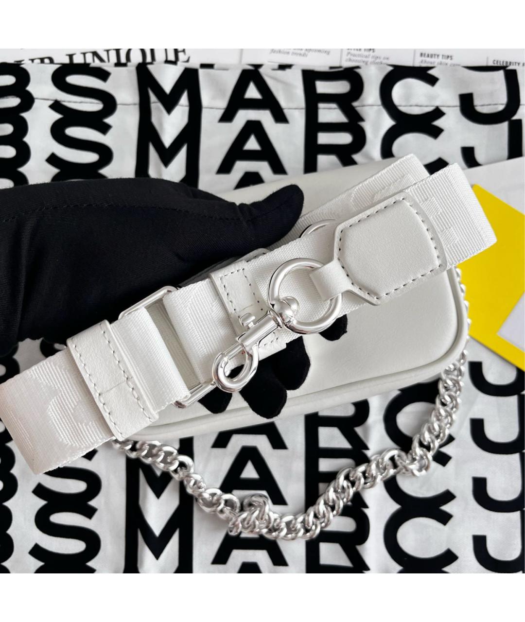 MARC JACOBS Белая кожаная сумка через плечо, фото 6