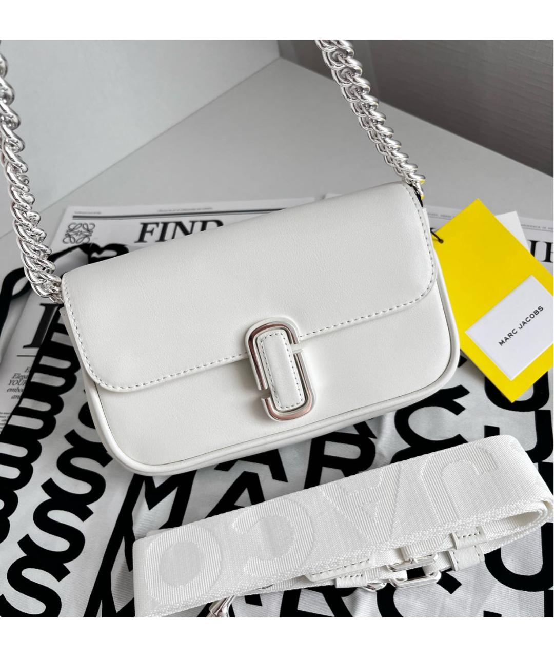 MARC JACOBS Белая кожаная сумка через плечо, фото 7