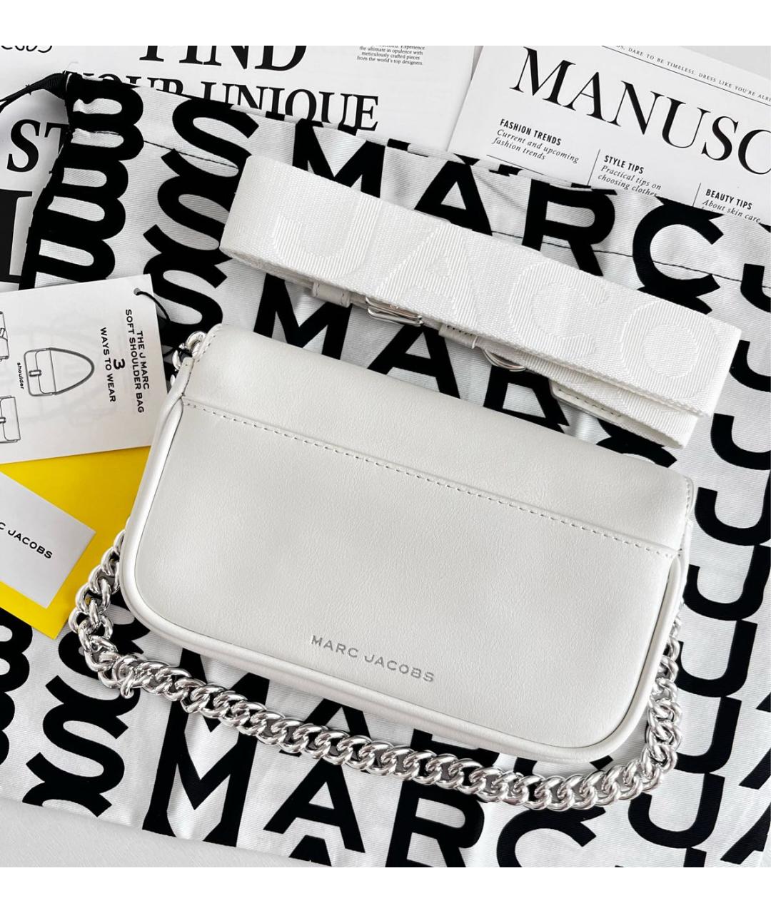 MARC JACOBS Белая кожаная сумка через плечо, фото 3