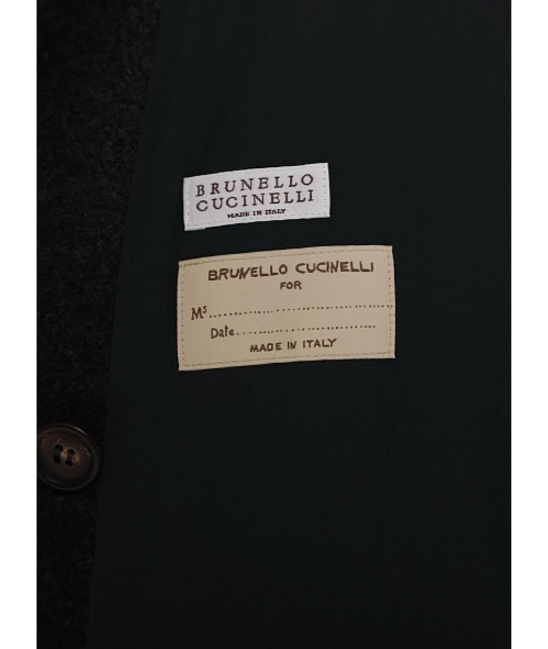 BRUNELLO CUCINELLI Темно-синее шерстяное пальто, фото 4