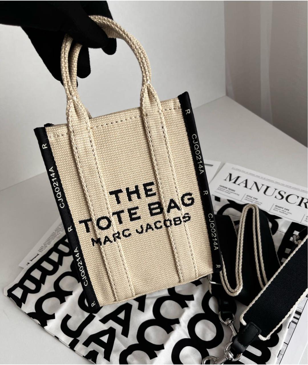 MARC JACOBS Бежевая тканевая сумка тоут, фото 7