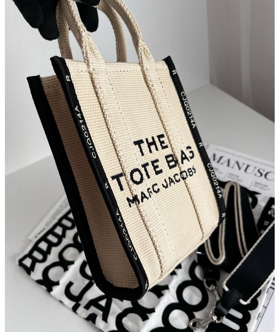 MARC JACOBS Бежевая тканевая сумка тоут, фото 4