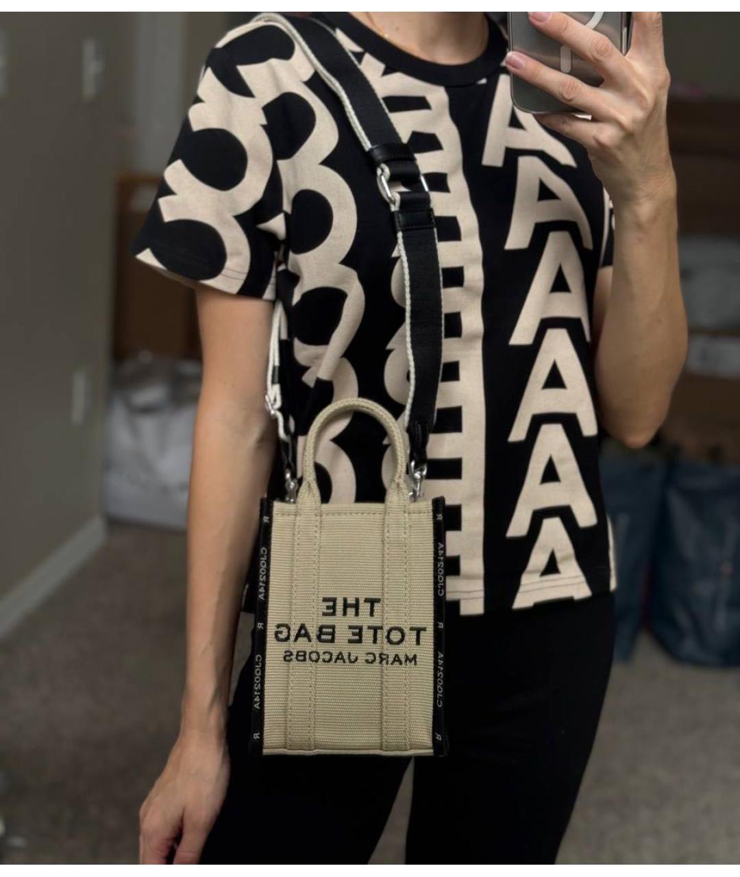 MARC JACOBS Бежевая тканевая сумка тоут, фото 8