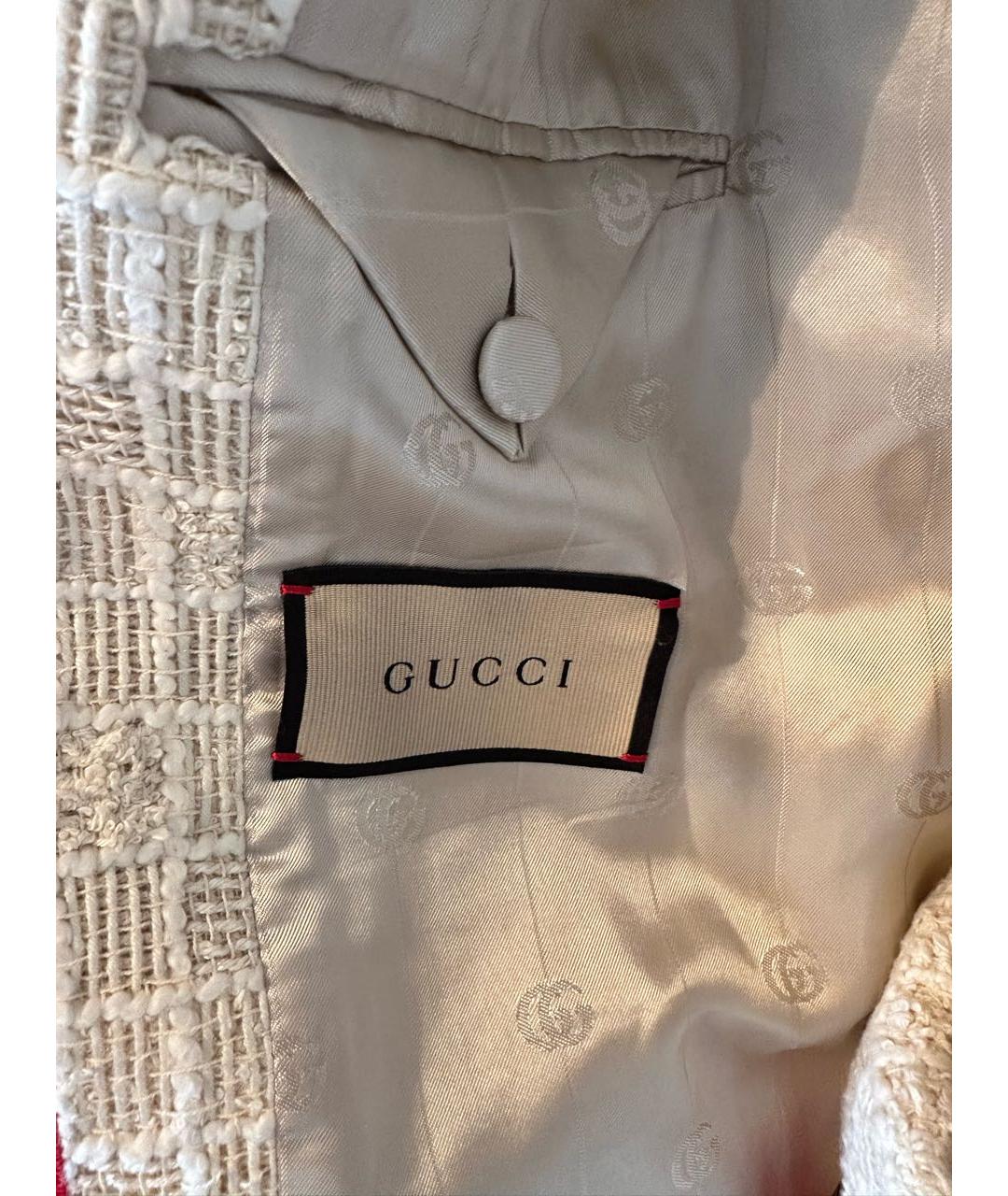 GUCCI Бежевый твидовый костюм с брюками, фото 7