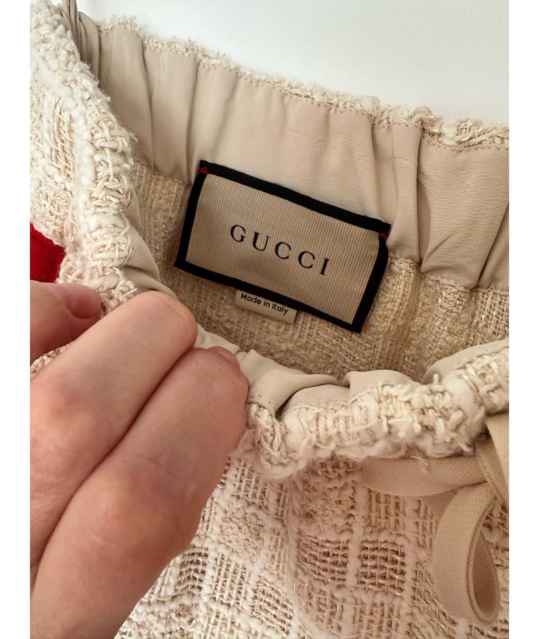 GUCCI Бежевый твидовый костюм с брюками, фото 4