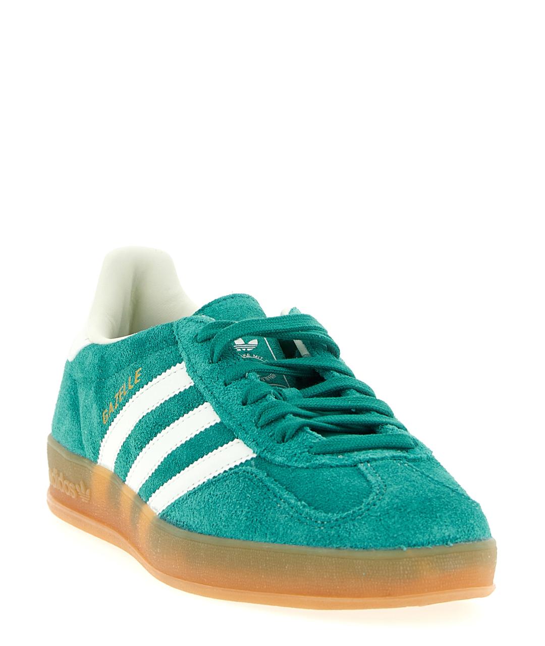 ADIDAS Зеленые кожаные низкие кроссовки / кеды, фото 2