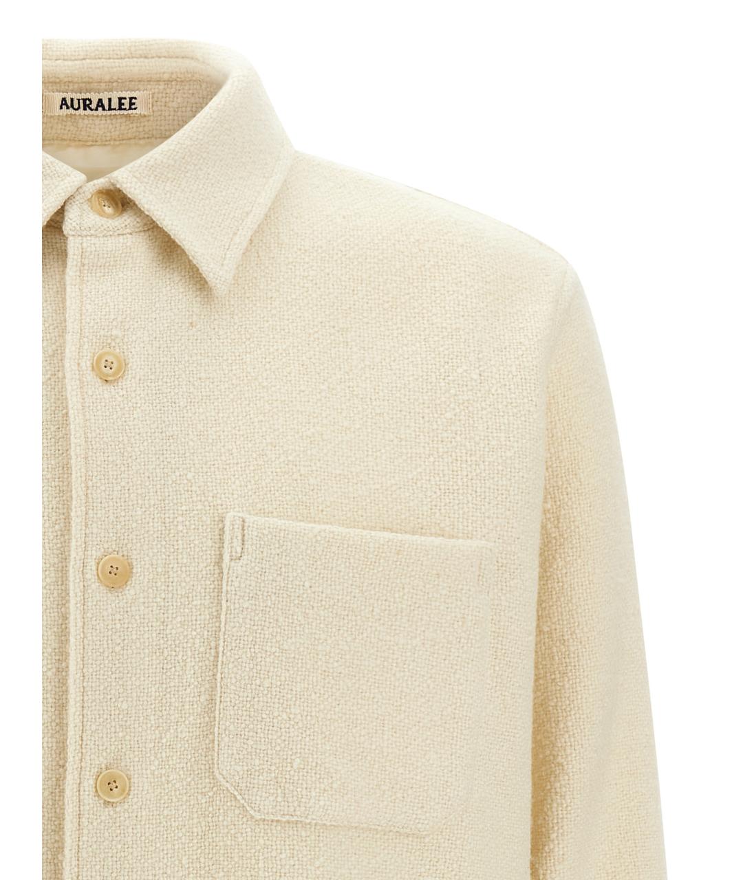 AURALEE Бежевая шерстяная кэжуал рубашка, фото 3