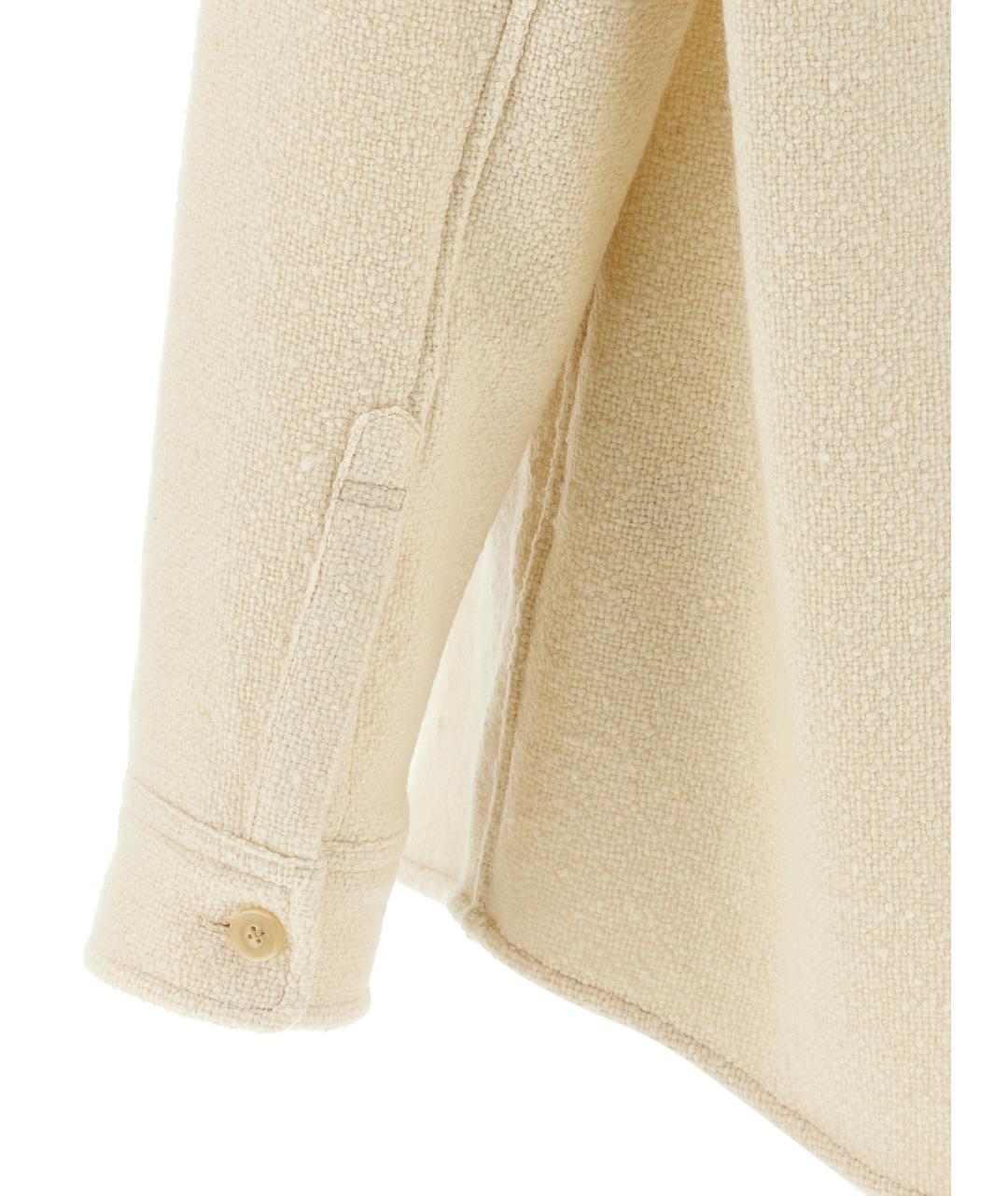 AURALEE Бежевая шерстяная кэжуал рубашка, фото 4