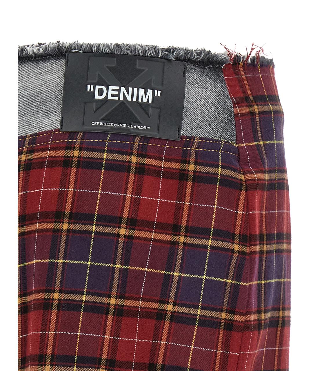 OFF-WHITE Мульти хлопковая юбка миди, фото 4