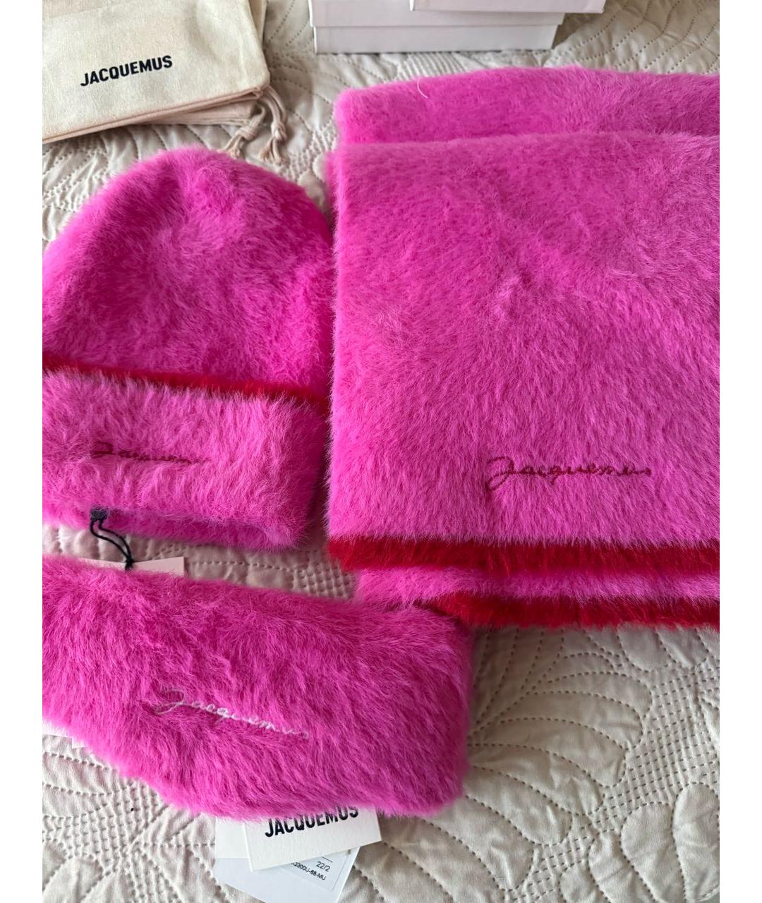 JACQUEMUS Розовая шерстяная шапка, фото 3