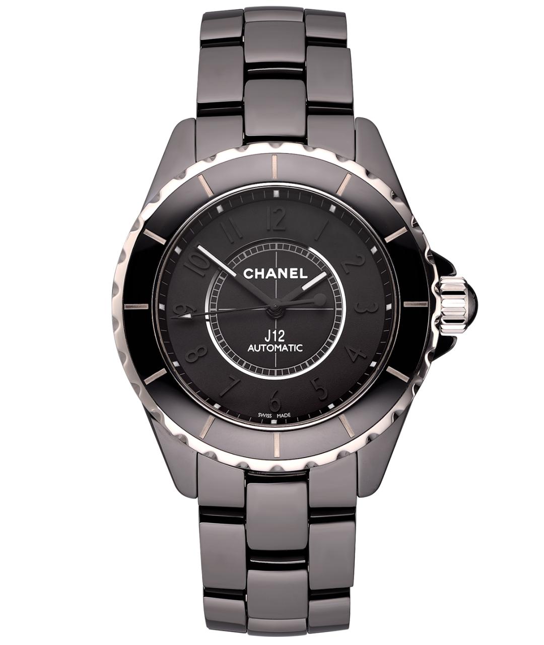 CHANEL Черные керамические часы, фото 1