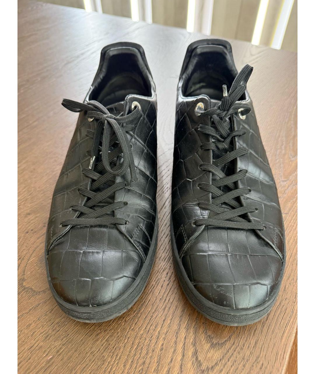 LOUIS VUITTON Черные кожаные низкие кроссовки / кеды, фото 2