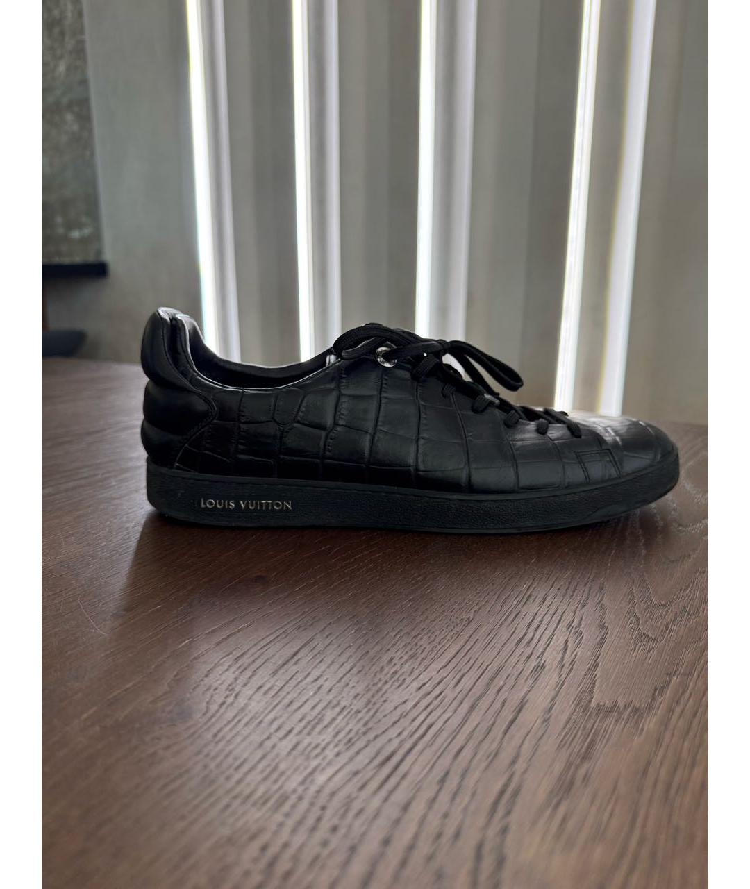 LOUIS VUITTON Черные кожаные низкие кроссовки / кеды, фото 7