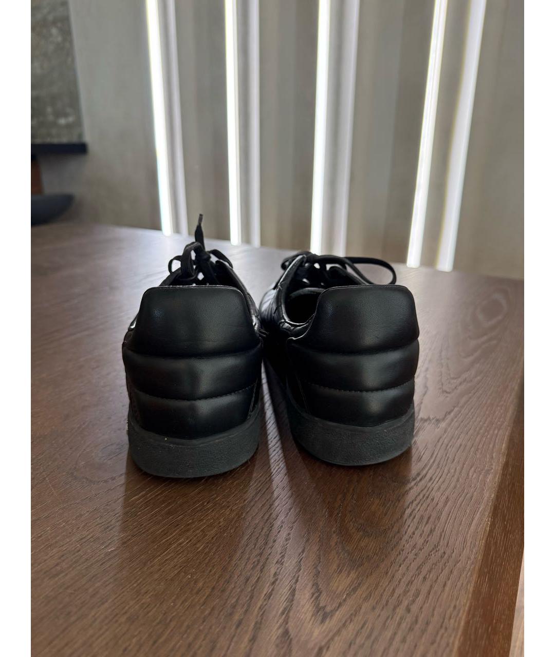 LOUIS VUITTON Черные кожаные низкие кроссовки / кеды, фото 4