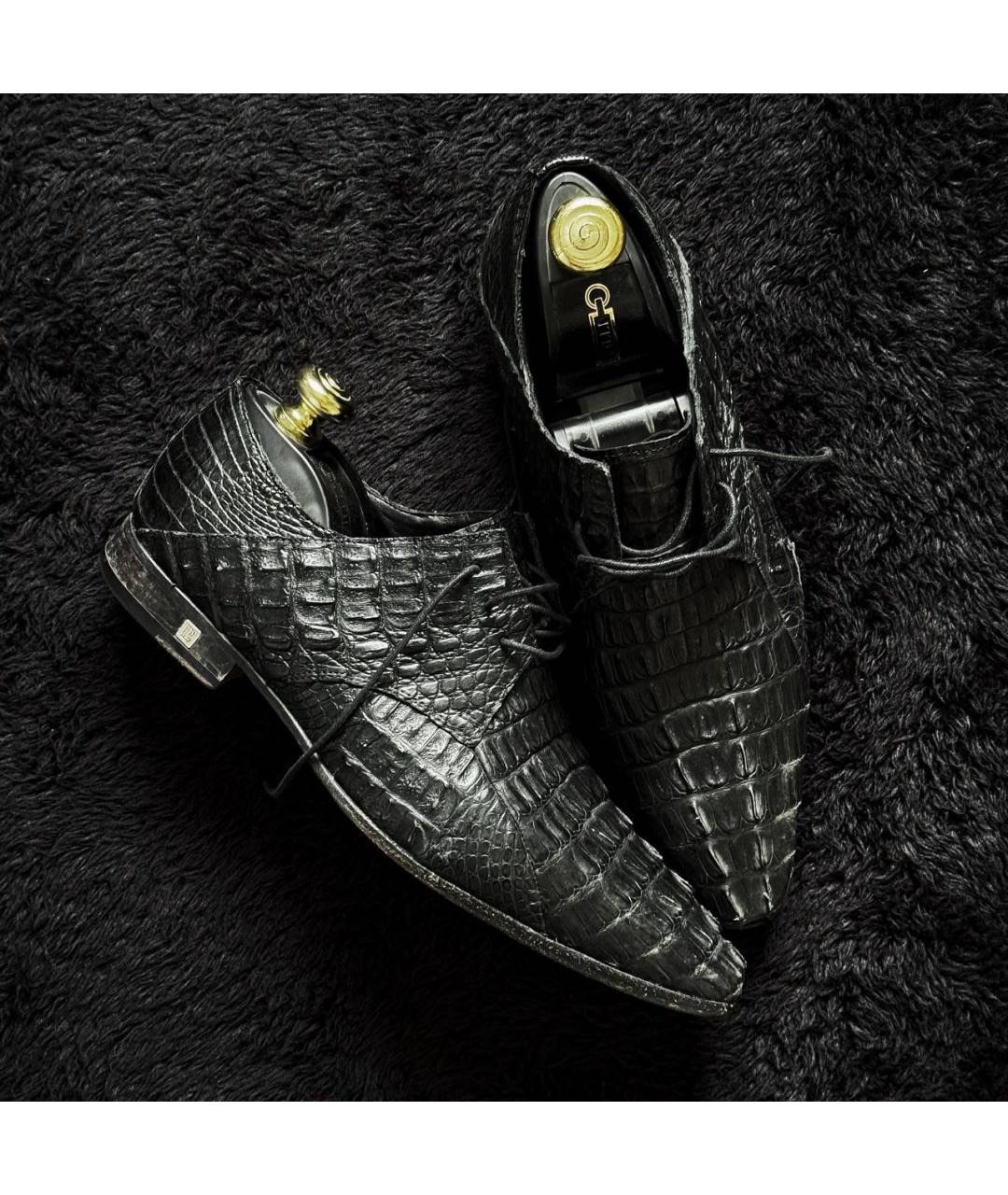 BALMAIN Черные туфли из экзотической кожи, фото 3