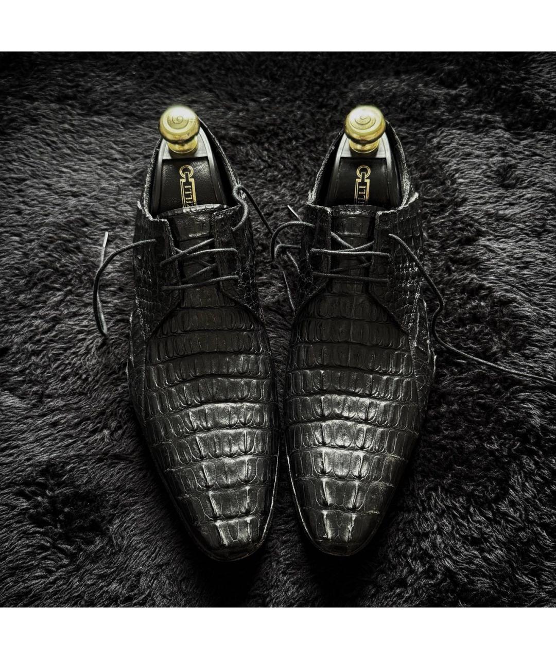 BALMAIN Черные туфли из экзотической кожи, фото 2