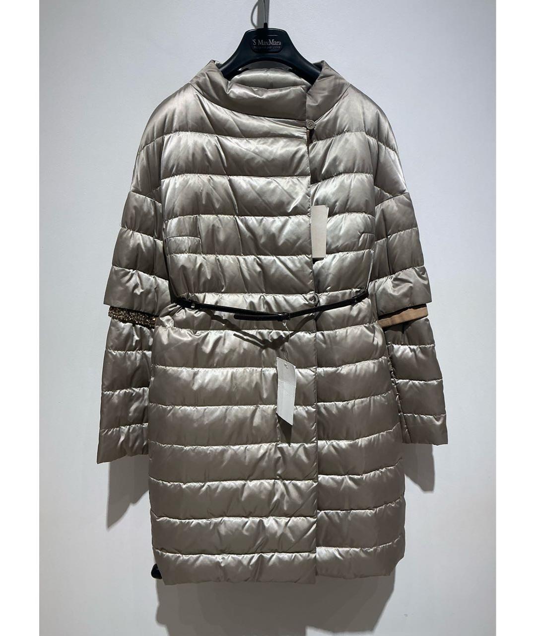 'S MAX MARA Серебрянный полиамидовый пуховик, фото 3