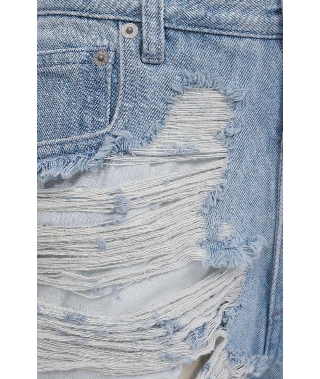 MM6 MAISON MARGIELA Голубые хлопковые прямые джинсы, фото 4