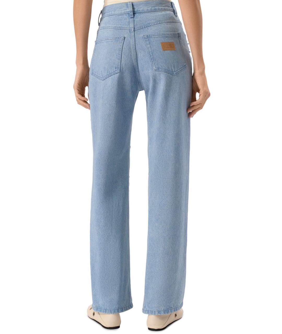 MM6 MAISON MARGIELA Голубые хлопковые прямые джинсы, фото 6
