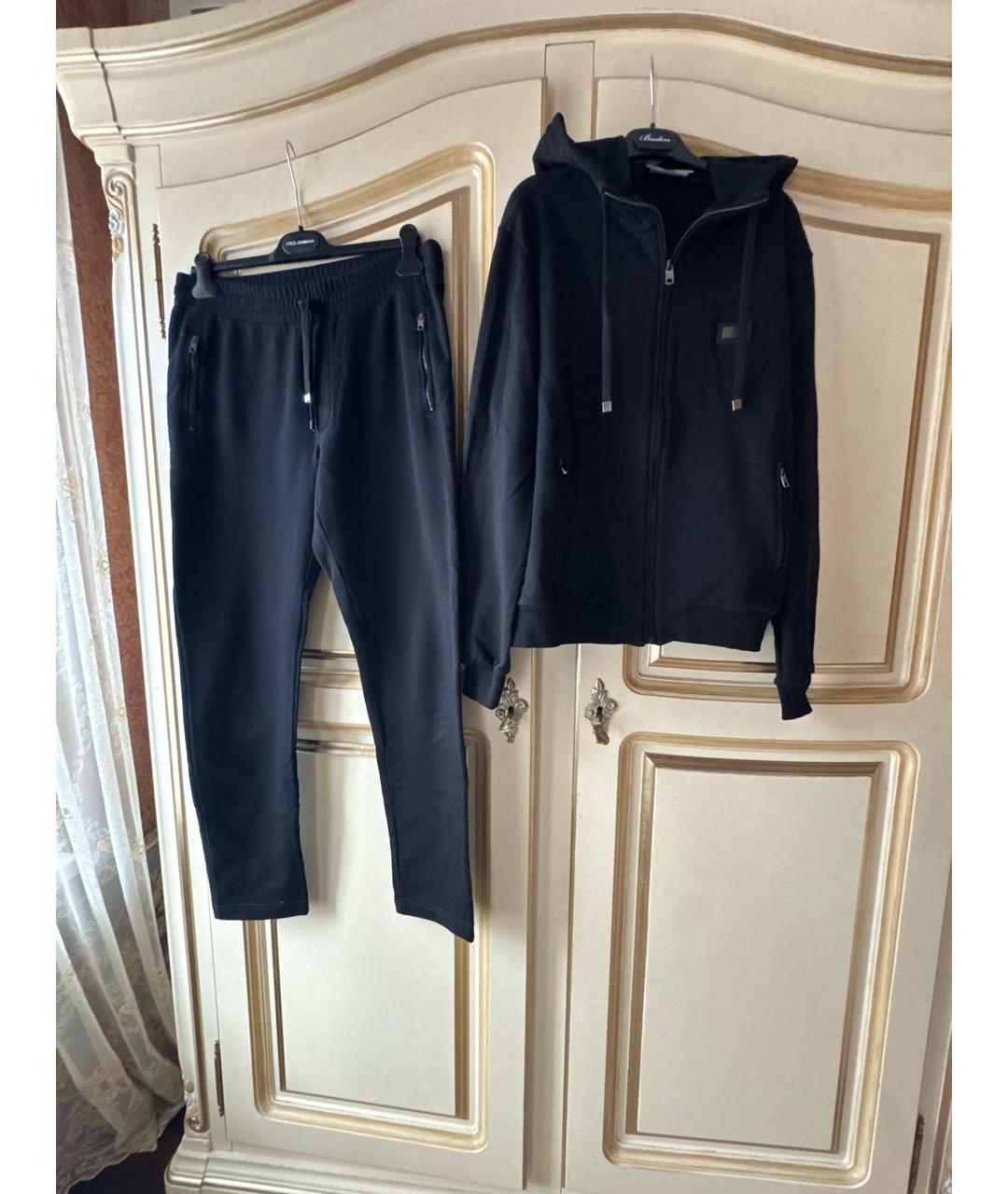DOLCE&GABBANA Черный хлопковый спортивный костюм, фото 7