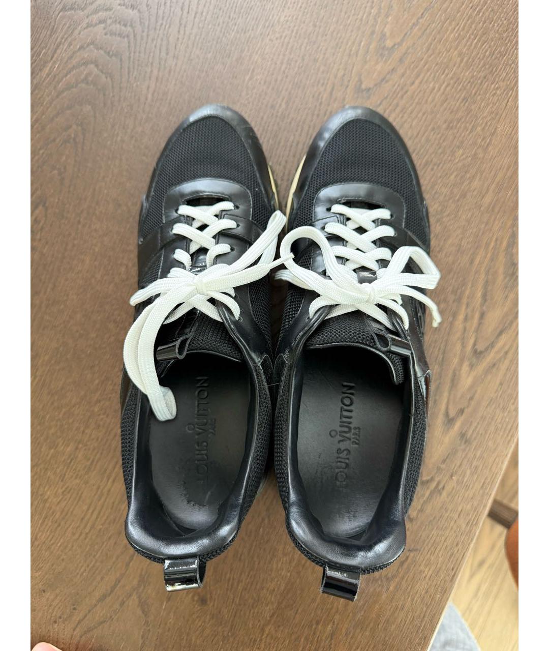LOUIS VUITTON Черные кожаные кроссовки, фото 3
