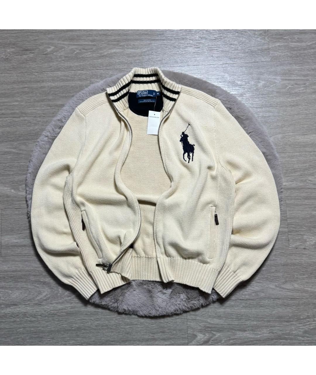 POLO RALPH LAUREN Бежевый хлопковый кардиган, фото 2