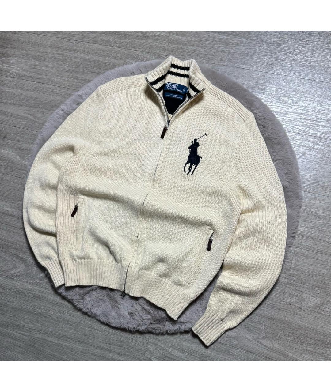 POLO RALPH LAUREN Бежевый хлопковый кардиган, фото 5