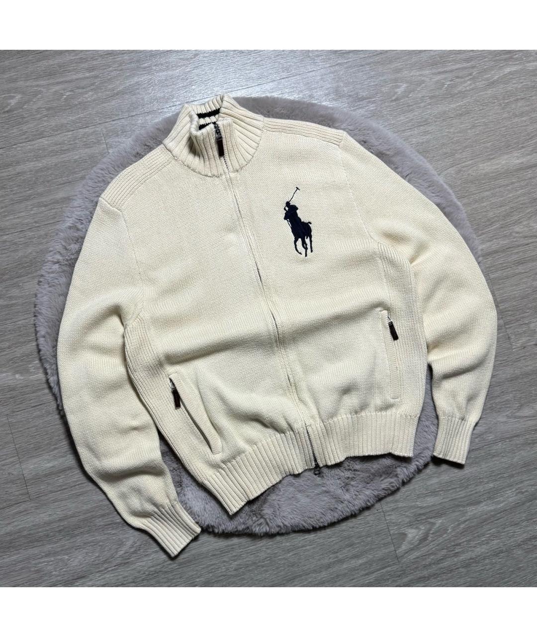 POLO RALPH LAUREN Бежевый хлопковый кардиган, фото 7