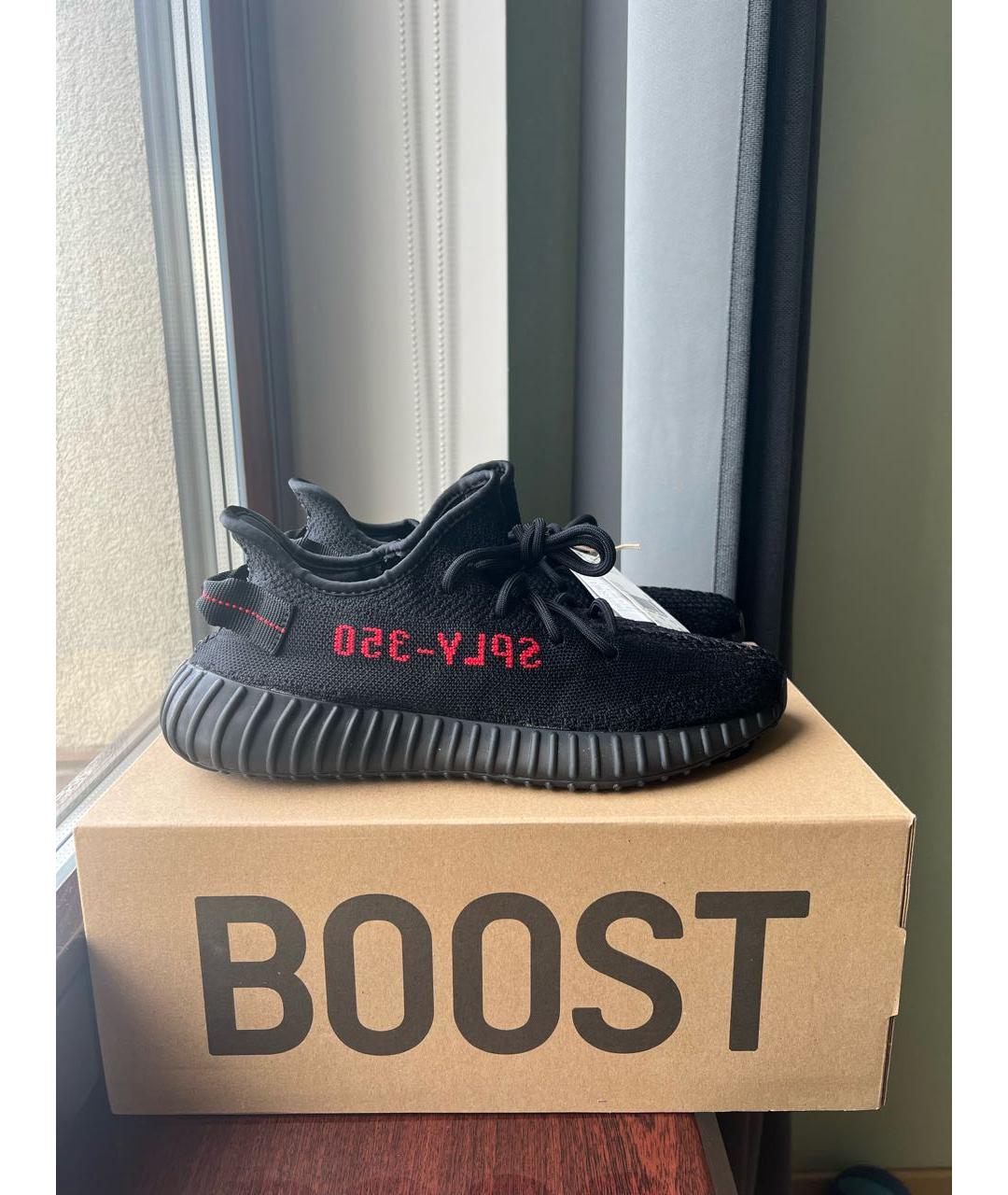 ADIDAS YEEZY Черные текстильные слипоны, фото 9