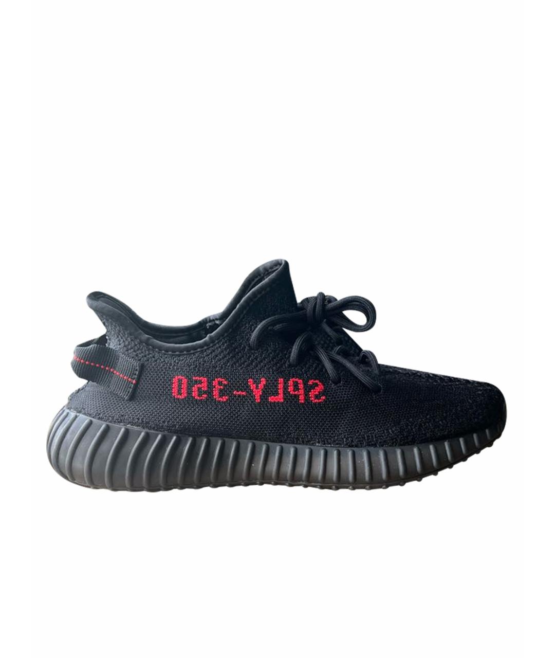 ADIDAS YEEZY Черные текстильные слипоны, фото 1
