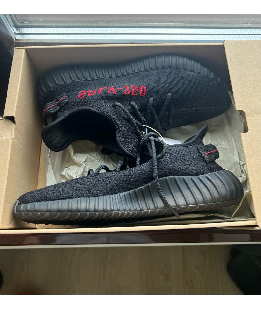 ADIDAS YEEZY Черные текстильные слипоны, фото 2