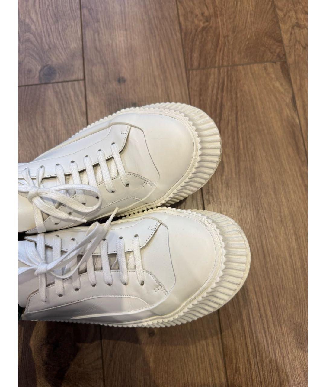 JIL SANDER Белые кожаные кеды, фото 4
