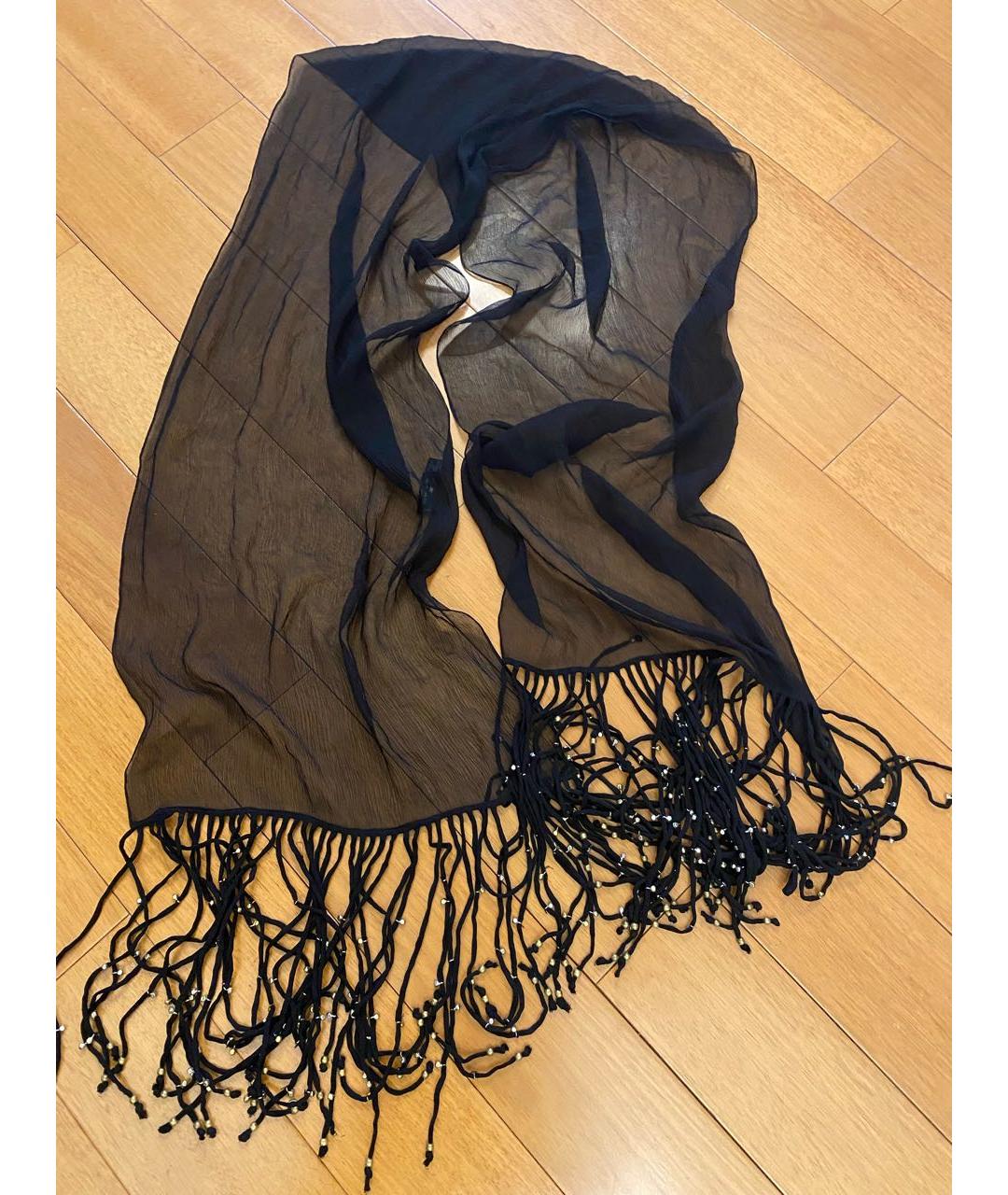 ETRO Черный шелковый шарф, фото 6