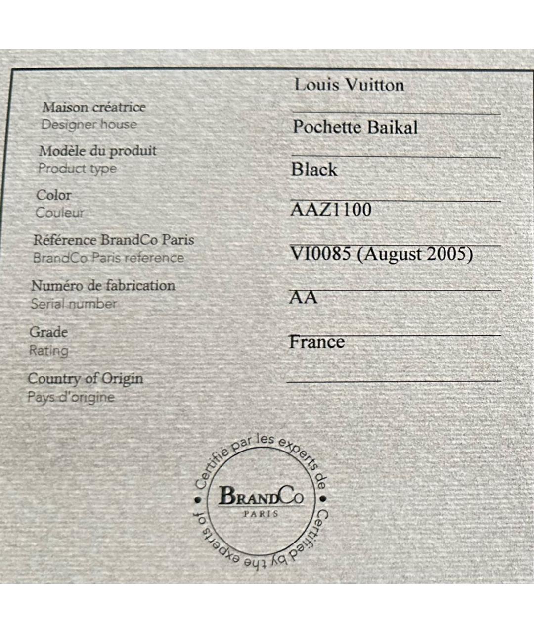 LOUIS VUITTON Антрацитовая кожаная барсетка, фото 5