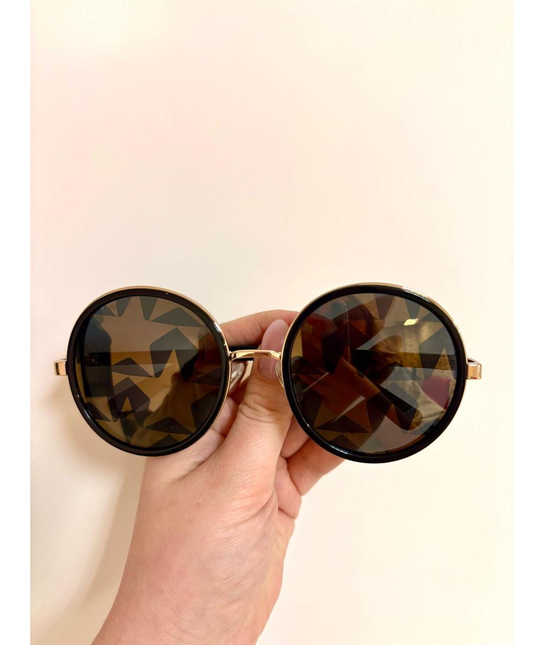 JIMMY CHOO Золотые пластиковые солнцезащитные очки, фото 4