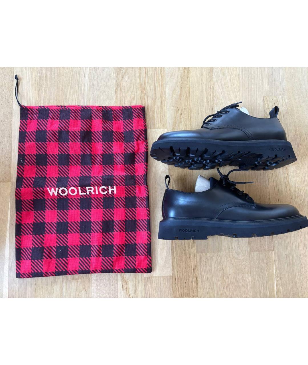 WOOLRICH Черные кожаные низкие ботинки, фото 6