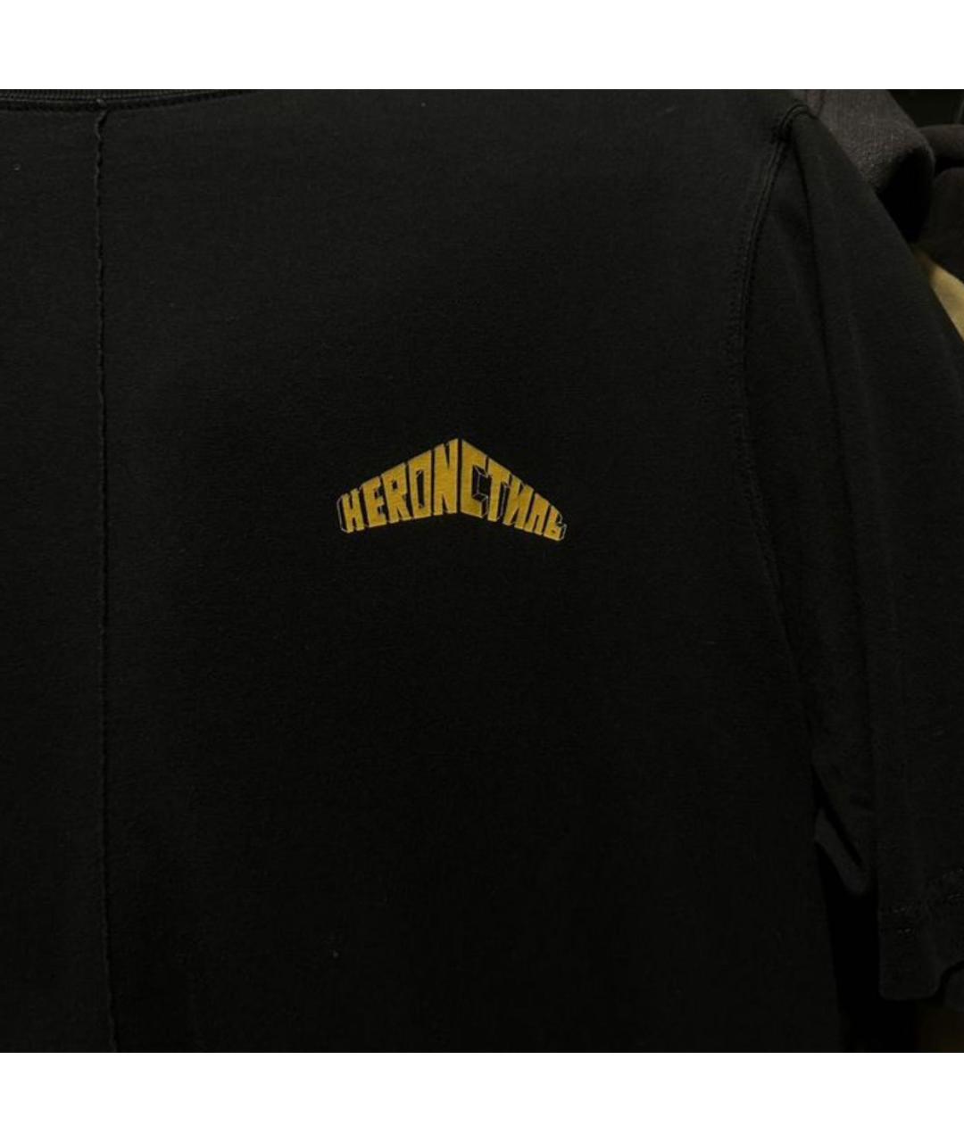 HERON PRESTON Черная хлопковая футболка, фото 3