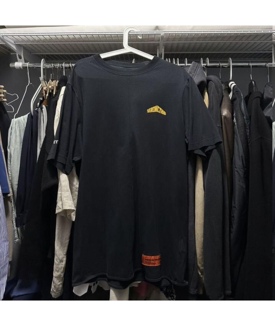 HERON PRESTON Черная хлопковая футболка, фото 7