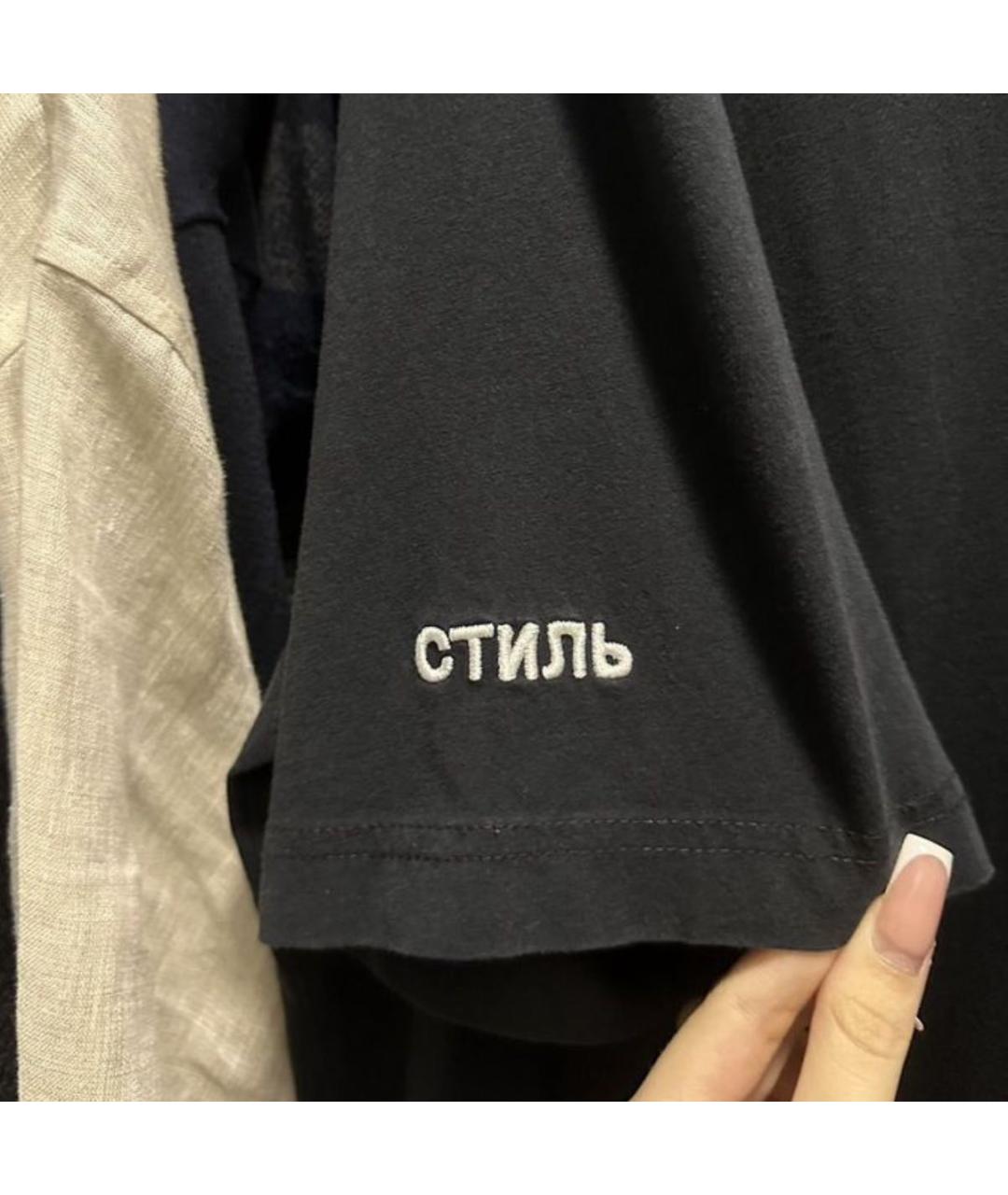 HERON PRESTON Черная хлопковая футболка, фото 4