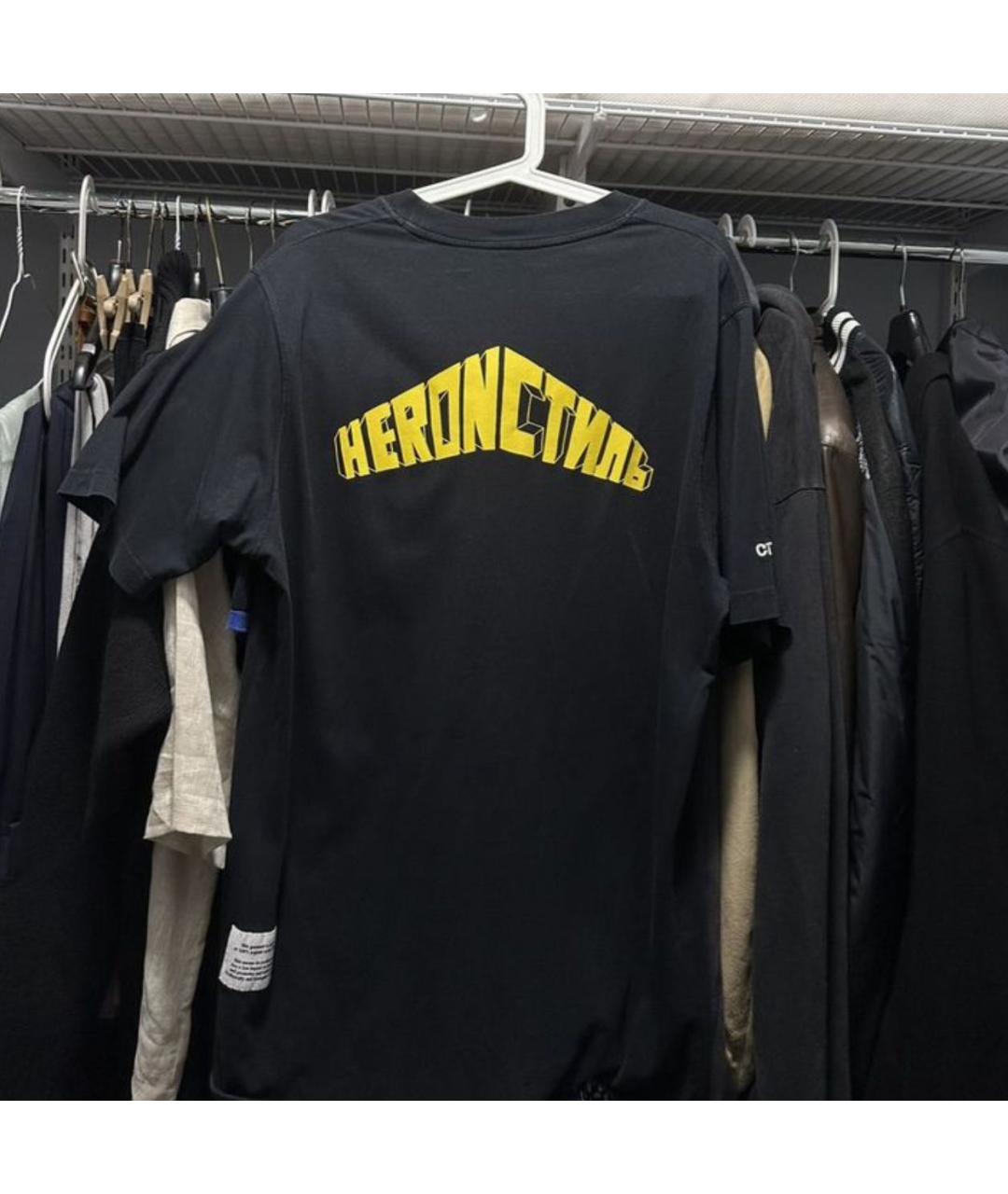 HERON PRESTON Черная хлопковая футболка, фото 2