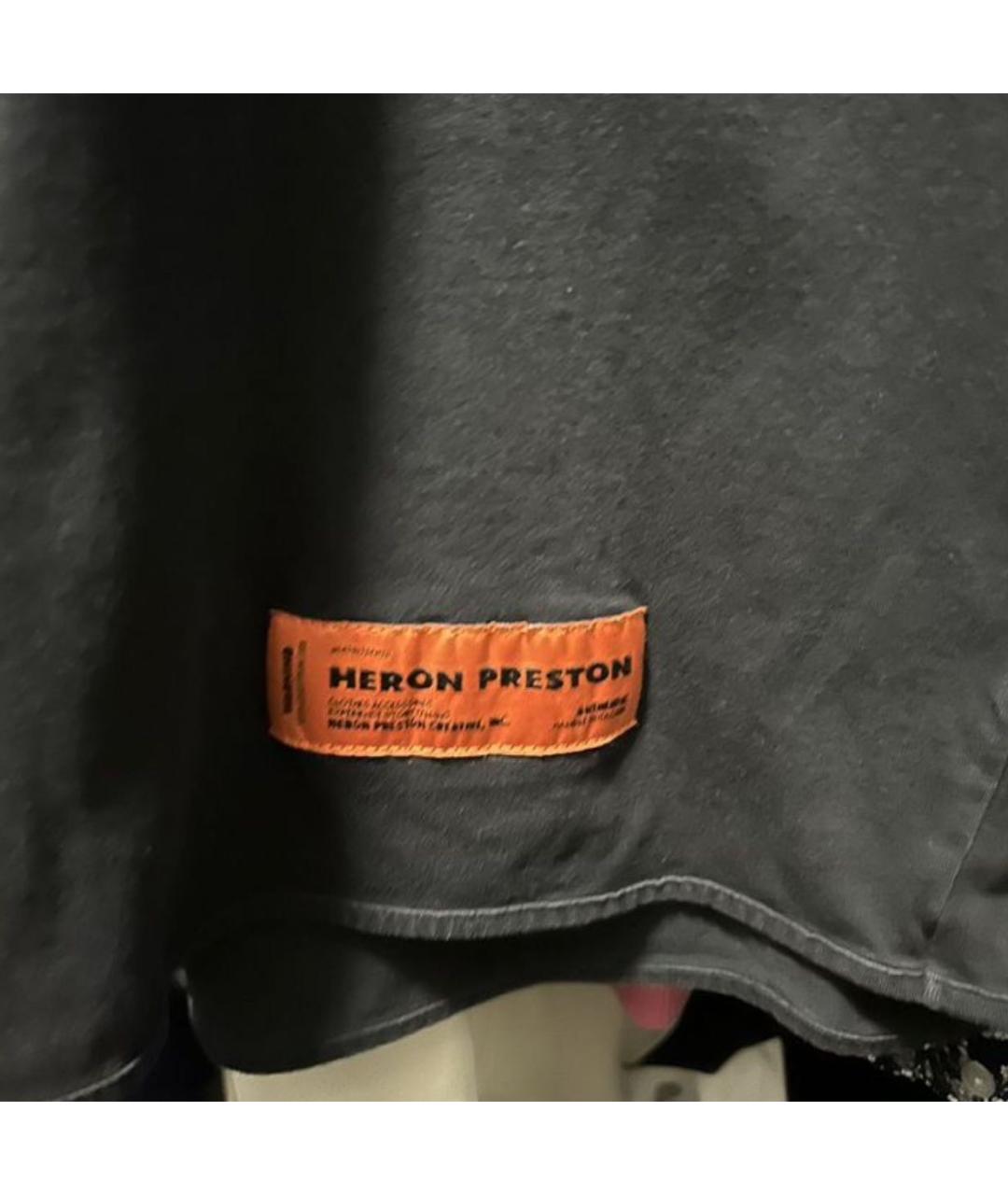 HERON PRESTON Черная хлопковая футболка, фото 5
