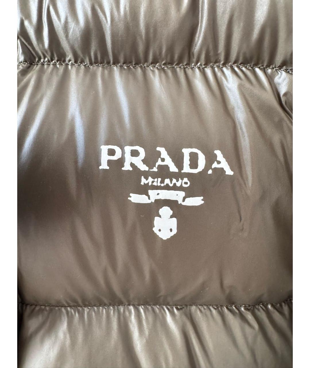 PRADA Хаки полиамидовый пуховик, фото 5