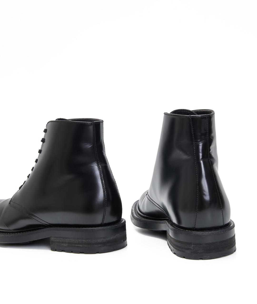 SAINT LAURENT Черные кожаные ботинки, фото 3