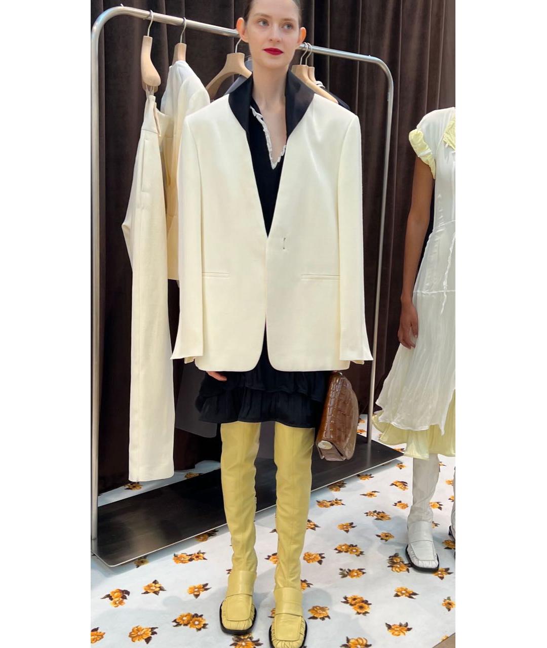 JIL SANDER Бежевый вискозный жакет/пиджак, фото 6
