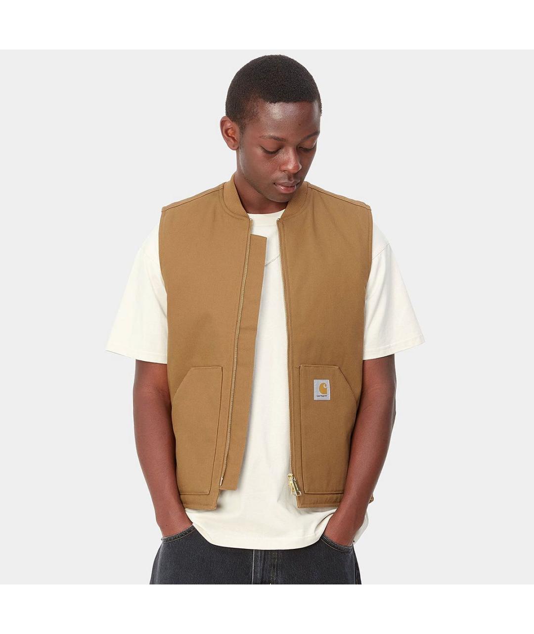 CARHARTT WIP Коричневый хлопковый жилет, фото 2